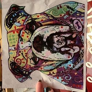 Bulldog Car Decal Permanent Colorful